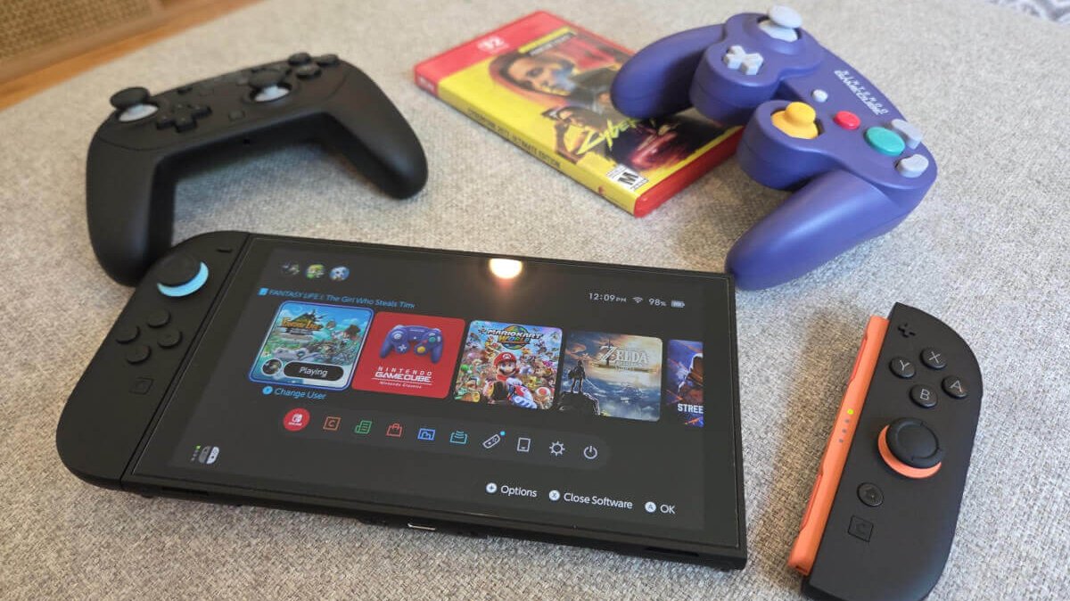 Nintendo Switch 2 with GameCube Controller, Switch 2 Pro Controller and Cyberpunk 2077