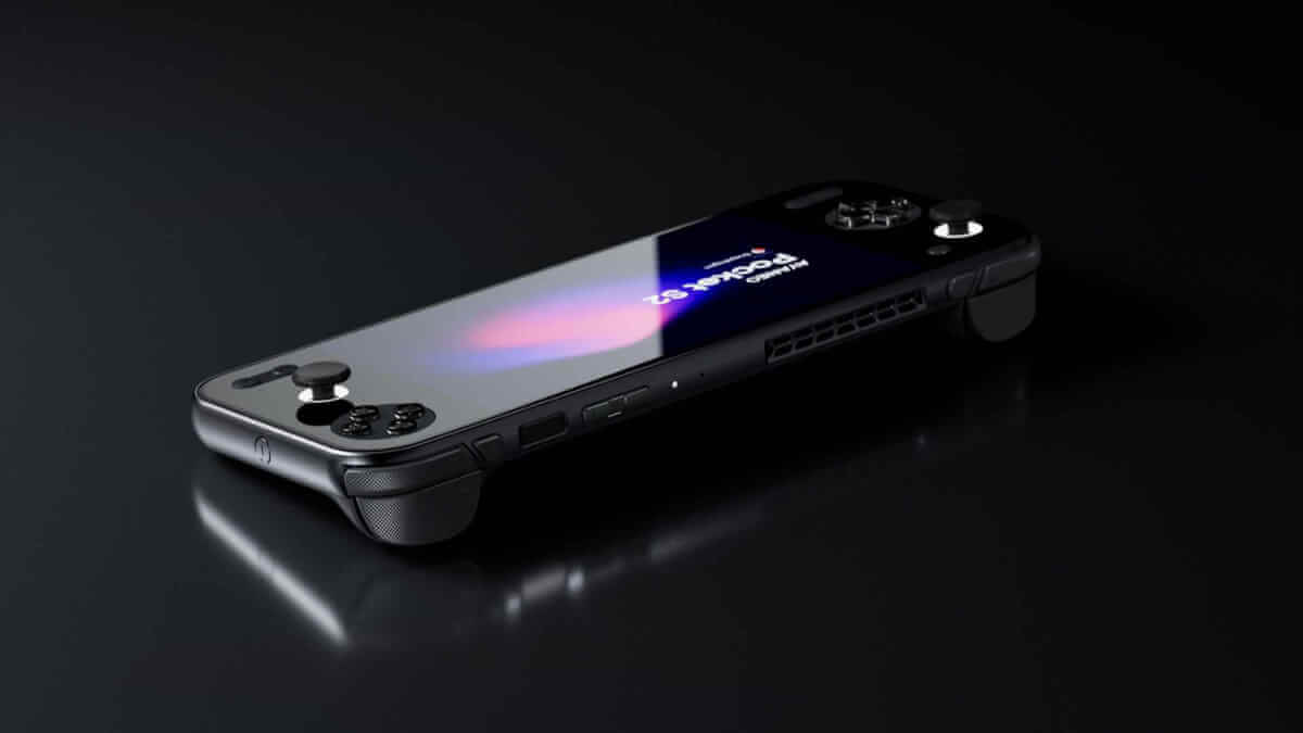Angled view of the AYANEO Pocket S2 from the top
