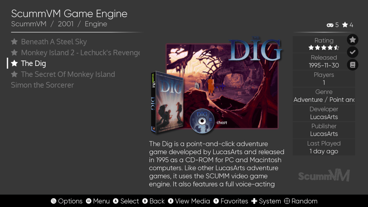 EmulationStation-DE Android ScummVM