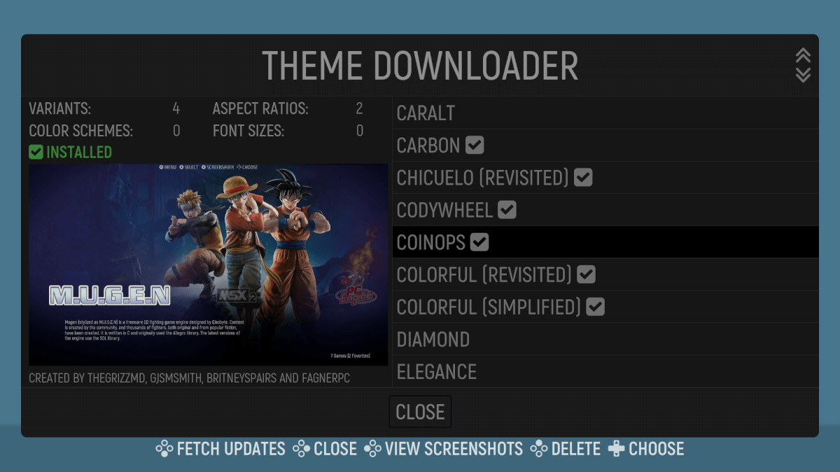EmulationStation-DE Android Theme Downloader