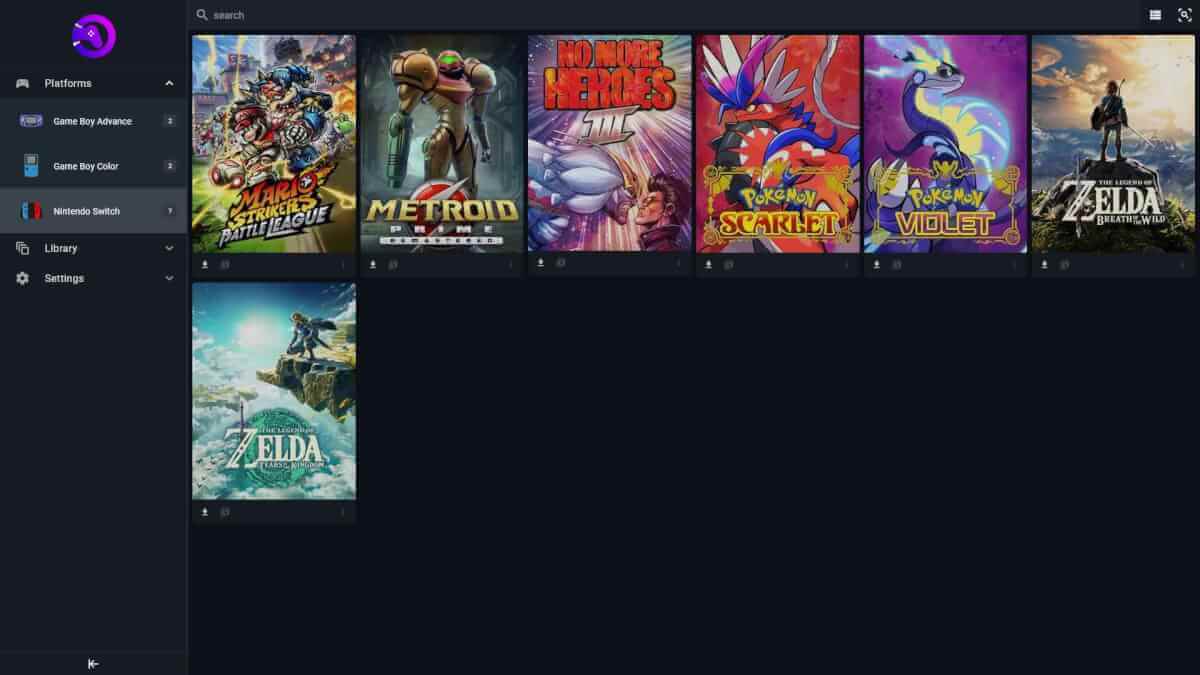 RomM Game Library - Dark Mode