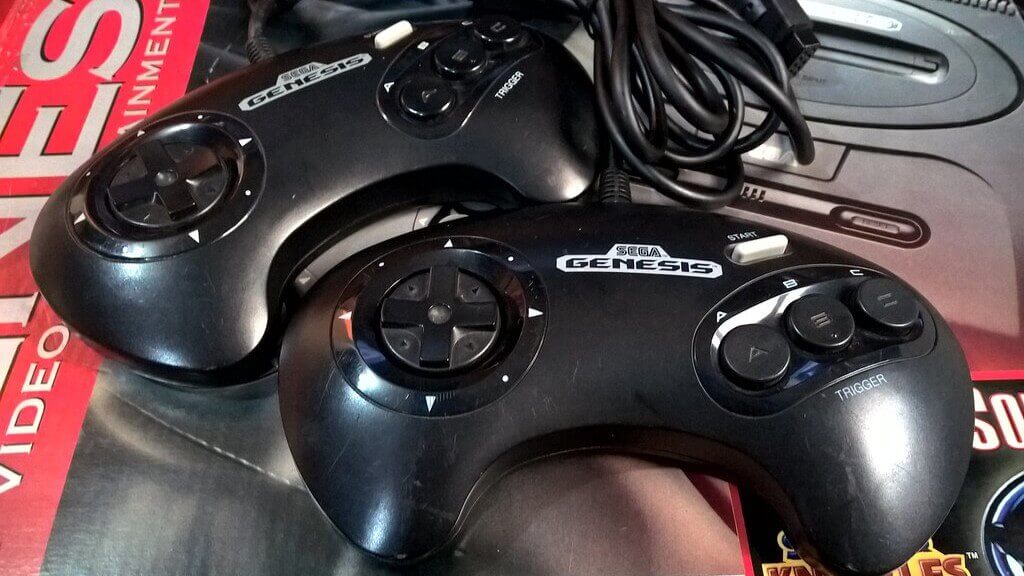 Sega Genesis Controller and Genesis packaging