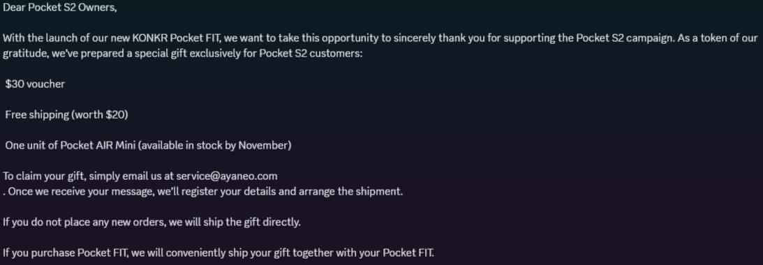 AYANEO Message regarding Pocket S2 Backers - Retro Handhelds AYANEO Message regarding Pocket S2 Backers