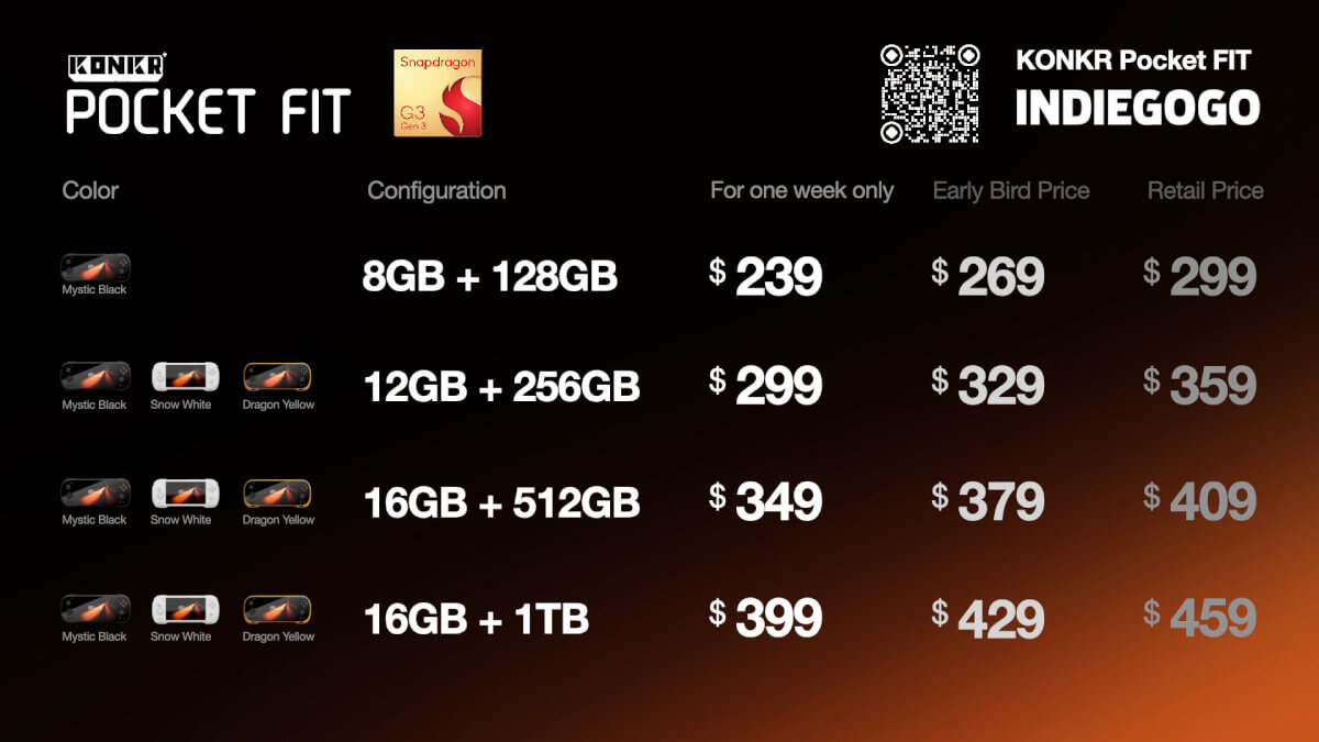 KONKR Pocket FIT G3 Gen 3 Pricing - Retro Handhelds KONKR Pocket FIT G3 Gen 3 Pricing