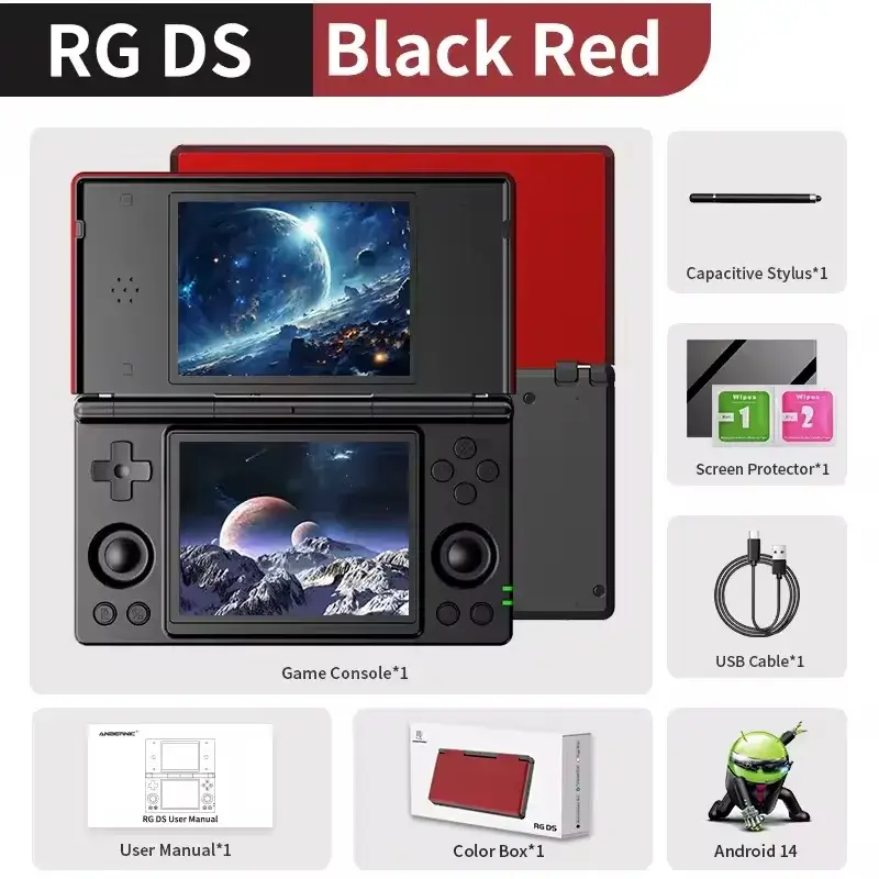 Anbernic RG DS Black Red Overview - Retro Handhelds Anbernic RG DS Black Red Overview