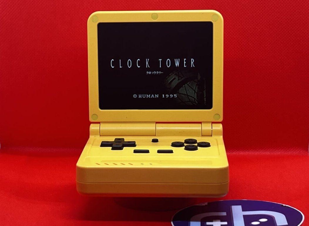 A V90s playing Clock Tower on SNES