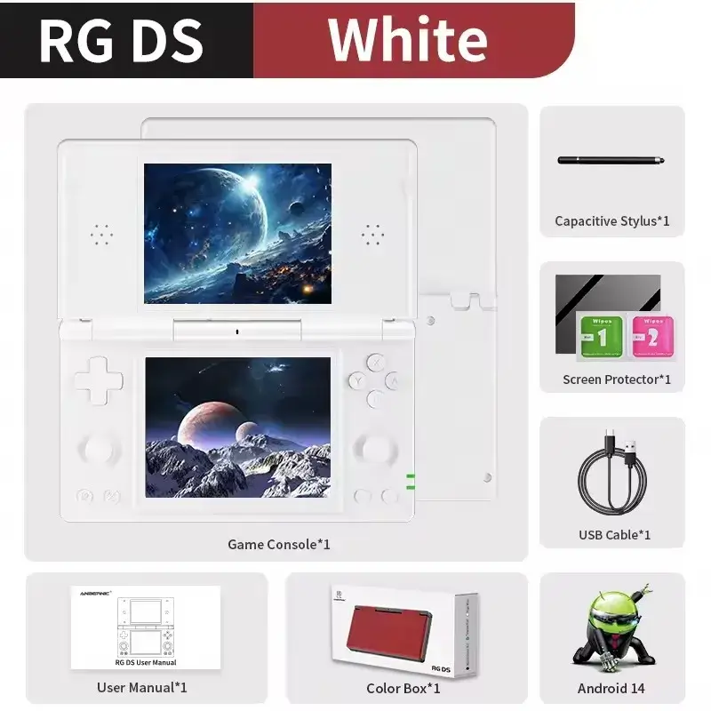Anbernic RG DS White Overview - Retro Handhelds Anbernic RG DS White Overview