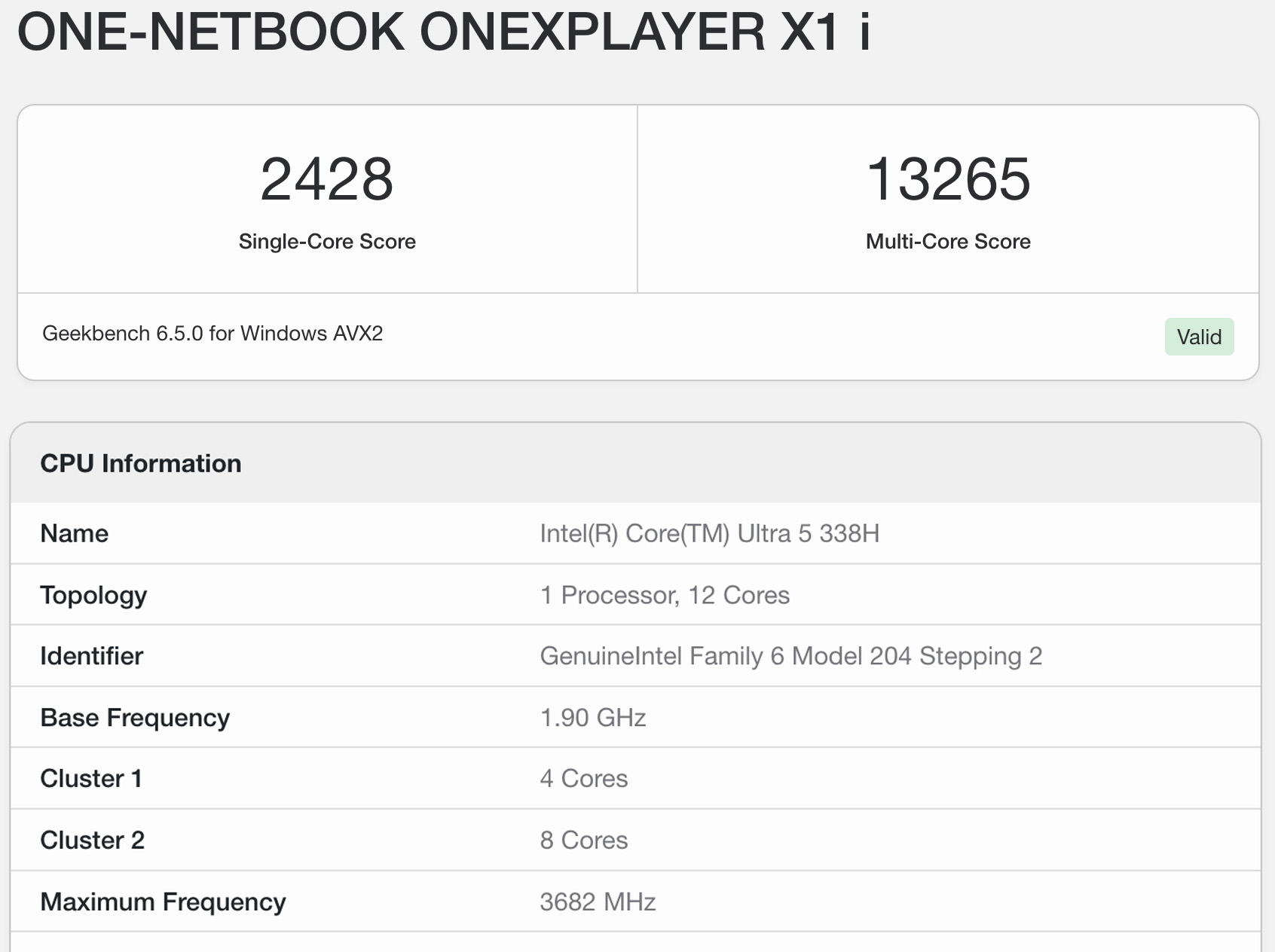 OneXPlayer X1 Panther Lake Geekbench Leak - Retro Handhelds OneXPlayer X1 Panther Lake Geekbench Leak