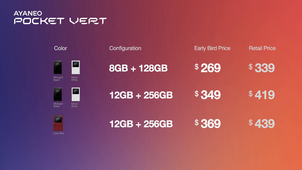 Pocket Vert Configuration